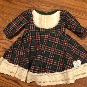 EUC handmade flannel plaid Christmas dress